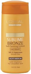 L'Oreal Paris Sublime Bronze Self-Tanning Lotion, Medium, SPF 20, 5-Fluid Ounce
