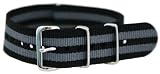 20mm James Bond Black - Nylon Nato Ballistic Military Watch Band Strap G-10