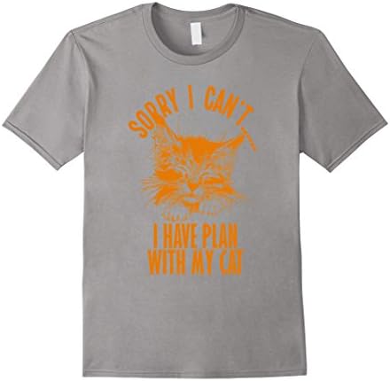 Men's Sorry I cant..I Have Plans With My Cat T-Shirt Large Slate