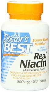 Doctor's Best Real Niacin (Extended Release) (500mg), 120-Count