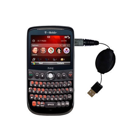 Retractable USB Cable for the T-Mobile Dash 3G with Power Hot Sync and Charge capabilities - uses Gomadic TipExchange Technology