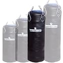 Genuine Cowhide Leather Punch Bag Filled with Free Chrome Plated chain Real Leather punchbag Black 5 Feet