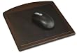 Genuine Walnut and Black Leather Mouse Pad