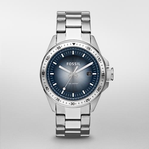 Fossil Mens AM4369 Stainless Dial Watch
