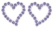 Platinum Plated Sterling Silver Purple Cubic Zirconia Heart-Shaped Earrings