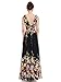 Ever Pretty Women's Sexy Double V-Neck Floral Printed Chiffon Maxi Dress 09636