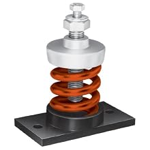 Mason SLFH-B-450 Steel Unhoused Spring Mount Vibration Isolator, 450lbs Capacity, 1.31" Deflection, 344lbs/in Spring Constant, Red