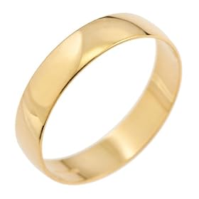Unisex Wedding Ring, 9 Carat Yellow Gold D Shape, 4mm Band Width