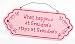Pink Enamelware Metalwhat Happens At Grandma's Stays At Grandmas's Sign with Wire Hanger - Great Gift for All Nanas, Grannys, & Grandmothers - 9" Wide X 3-5/8" High