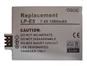 LP-E5 7.4V 1080mAh High capacity replacement Li ion Battery for Canon digital camera models 450D Rebel Xsi LP-E5 LP E5 LPE5EOS 450D Digital Rebel Xsi
