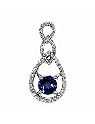 14K White Gold Tanzanite and Diamond Pendant -- LIFETIME WARRANTY