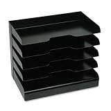 Buddy Products 415-4 5-Tier desk tray/sorter, steel, legal size, black