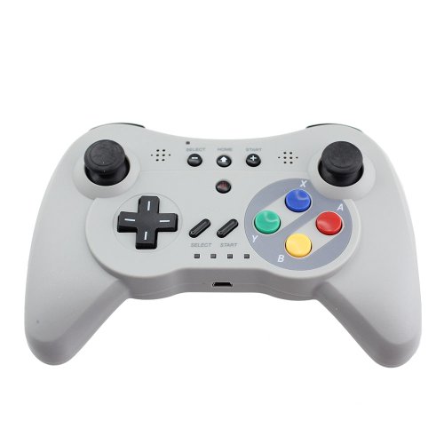 Third Party Made Wireless Game 3 in 1 Classic Pro Controller Gamepad for Nintendo Wii U Gray