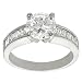 Tressa Silvertone Round and Emerald-cut Cubic Zirconia Ring