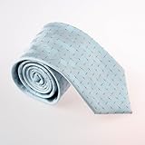 IMAGE OF Blue Patterned Woven Silk Tie Present Box Set powder blue personalized gift T8263