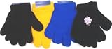 Nylon Gloves:2fa1.017, Set of Four One Size Magic Polyester Nylon Microfiber Lined Gloves for Ages 1-4 Years One Pair Trimmed with Satin Carnations
