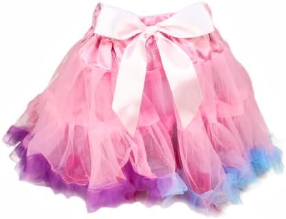 Girls Pastel Pettiskirt with Rainbow Ruffles for Sizes 4-6