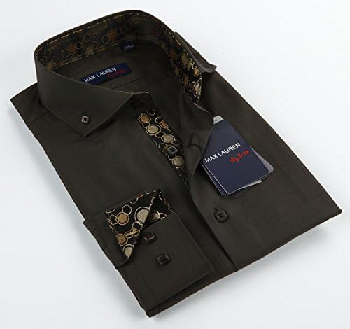 Max Lauren Brown and Floral Button Down Shirt,Small