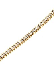 Prong Set Round Ribbon Link Diamond Bracelet Diamond 5.00ct