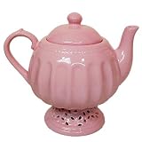 "Battenburg Pattern" Cut Work Tea Party Tea Pot - Princess Pink
