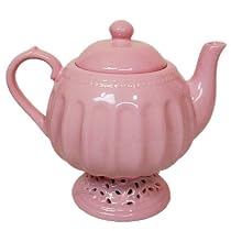 "Battenburg Pattern" Cut Work Tea Party Tea Pot - Princess Pink