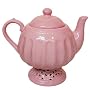 "Battenburg Pattern" Cut Work Tea Party Tea Pot - Princess Pink