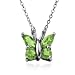 Sterling Silver Peridot Butterfly Pendant, 18"