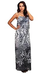 Square Neck Sheer Pleated Spaghetti Strap Polyester/Satin/Spandex Floor Length Full Length Animal Print Maxi Dress 