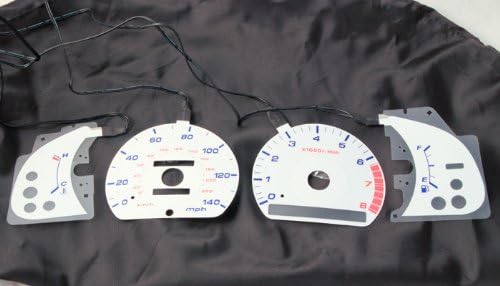 Fastwayracer RCF-TM92, Toyota Camry 2.2l 4cyl White and Blue Reverse Glow Gauge w/ Tachometer Face Gauge