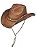 Peter Grimm - Drifters Cowboy ROUNDUP Style Hat (One Size, Brown)
