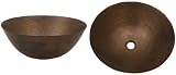 14" Round Mexican Hammered Copper Vessel Bathroom Sink