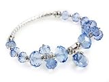 Light Sapphire Single Strand Princess Swarovski Crystal Bracelet