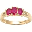 14K Yellow Gold Ruby and Diamond Ring