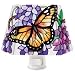 Butterfly Wings Stained Glass Three Sided Hand Painted Night Light