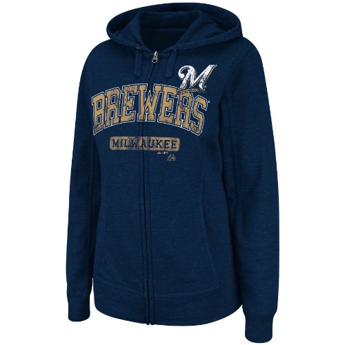 MLB Milwaukee Brewers Real Flava Long Sleeve Full Zip Hoodie Women's