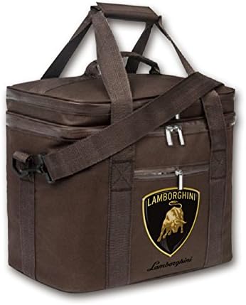 Geoger Car Lovers Happy Owning Italian Brand Lamborghini Bullfighting Cooler Lunch Bag, Brown