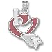 Arizona Cardinals NFL I Heart Card Head 3/4 Enamel Pendant (Silver)