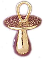 Dazzlers Solid 14k Gold 3 Dimensional Baby Pacifier Charm Pendant Available in three colors from jewelsberry (weights: 2.6 grams only)