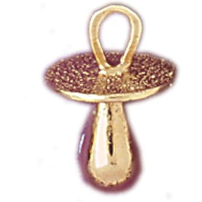 Cheap Girls Jewelry Dazzlers Solid 14k Gold 3 Dimensional Baby Pacifier Charm Pendant Available in three colors from jewelsberry (weights: 2.6 grams only) For Sale