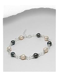 Fresh Water Pearls Bracelet In 92.5 Sterling Silver