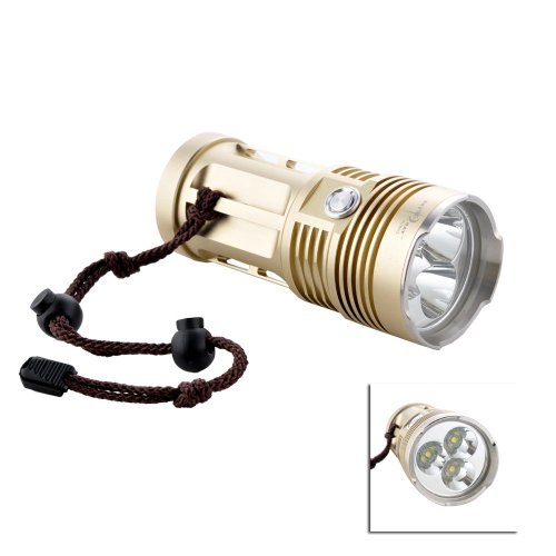  Ebest Gold Cree 2000 LM Lumens 3X Cree XML XM-L T6 Light Flashlight High Power 