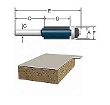 Bosch 85266M 1/2-Inch Diameter 1-Inch Cut Double Flute Laminate Flush Trim Router Bit 1/4-Inch Shank With Ball Bearing
