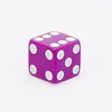 Opaque 12mm 6-sided Square Edge Dice, Purple with White