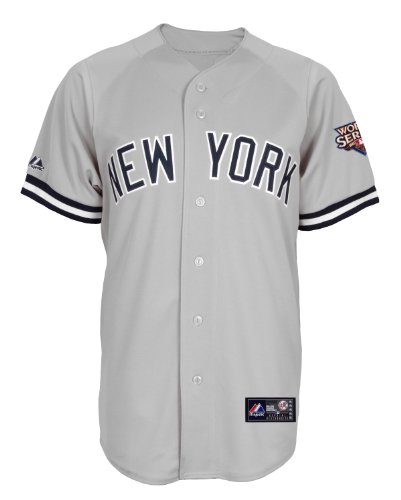 MLB Men's New York Yankees A.J. Burnett Road Gray Short Sleeve 6 Button Synthetic Replica Baseball Jersey Spring 2012  (Road Gray, XX-Large)