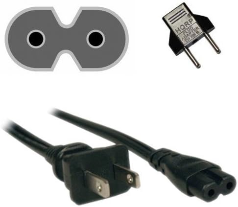 HQRP 15ft AC Power Cord Compatible with JVC GY-HM150U GY-HM600U GY-HM650U CU-VD10US CU-VD20US CU-VD40US VN-E4U Mains Cable + HQRP Euro Plug Adapter