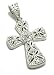 Sterling Silver Antique-style Cubic Zirconia CZ Cross Pendant