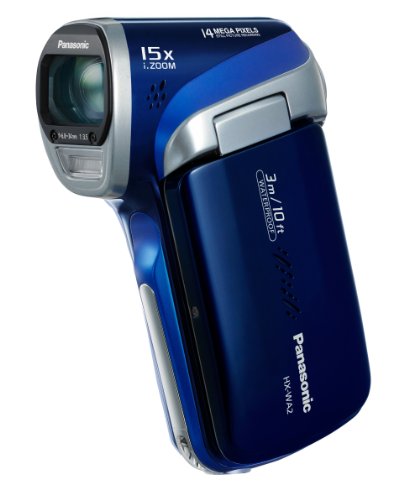Panasonic HX-WA2EG-A HD-Camcorder (14 Megapixel, 5-fach opt. Zoom, 1MOS Sensor, bis zu 3m wasserdicht, 41mm Weitwinkel) blau