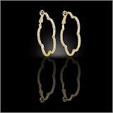 Gold Pave Open Clover Hoop