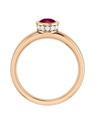 10K Rose Gold 7.00x5.00mm Oval Cut Rhodolite Garnet and Diamond Ring -- LIFETIME WARRANTY