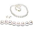Cultured 18 Inches 1-Strand 7-8mm White Pearl Necklace & 7-7.5mm White Pearl Earrings with Silver Mount